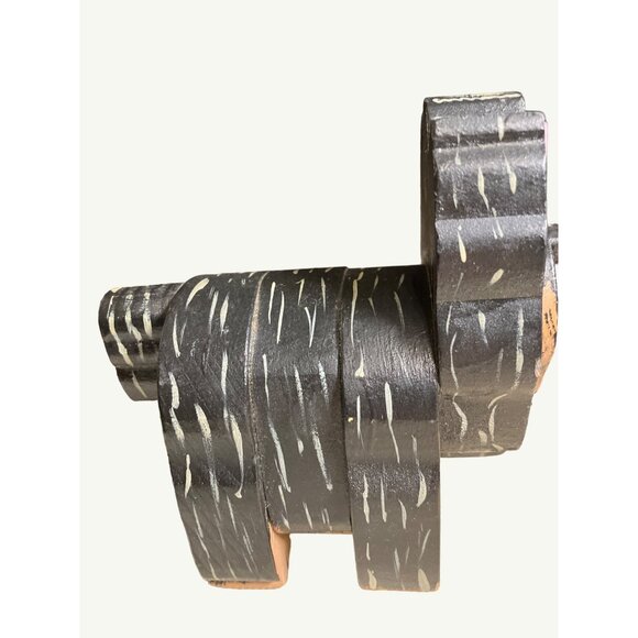 Hand-Painted Wooden Yorkshire TerrierDog Figurine With Pink Bow - Picture 6 of 11